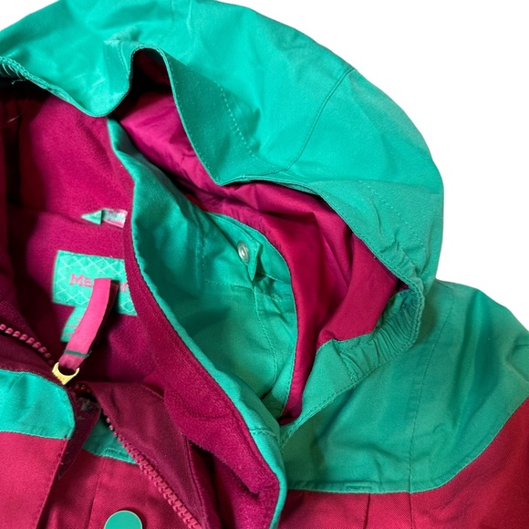 Marmot Girls Coat Snow Ski Hooded Pockets Soft Zip Up Snap Button Pink Large - Picture 8 of 15